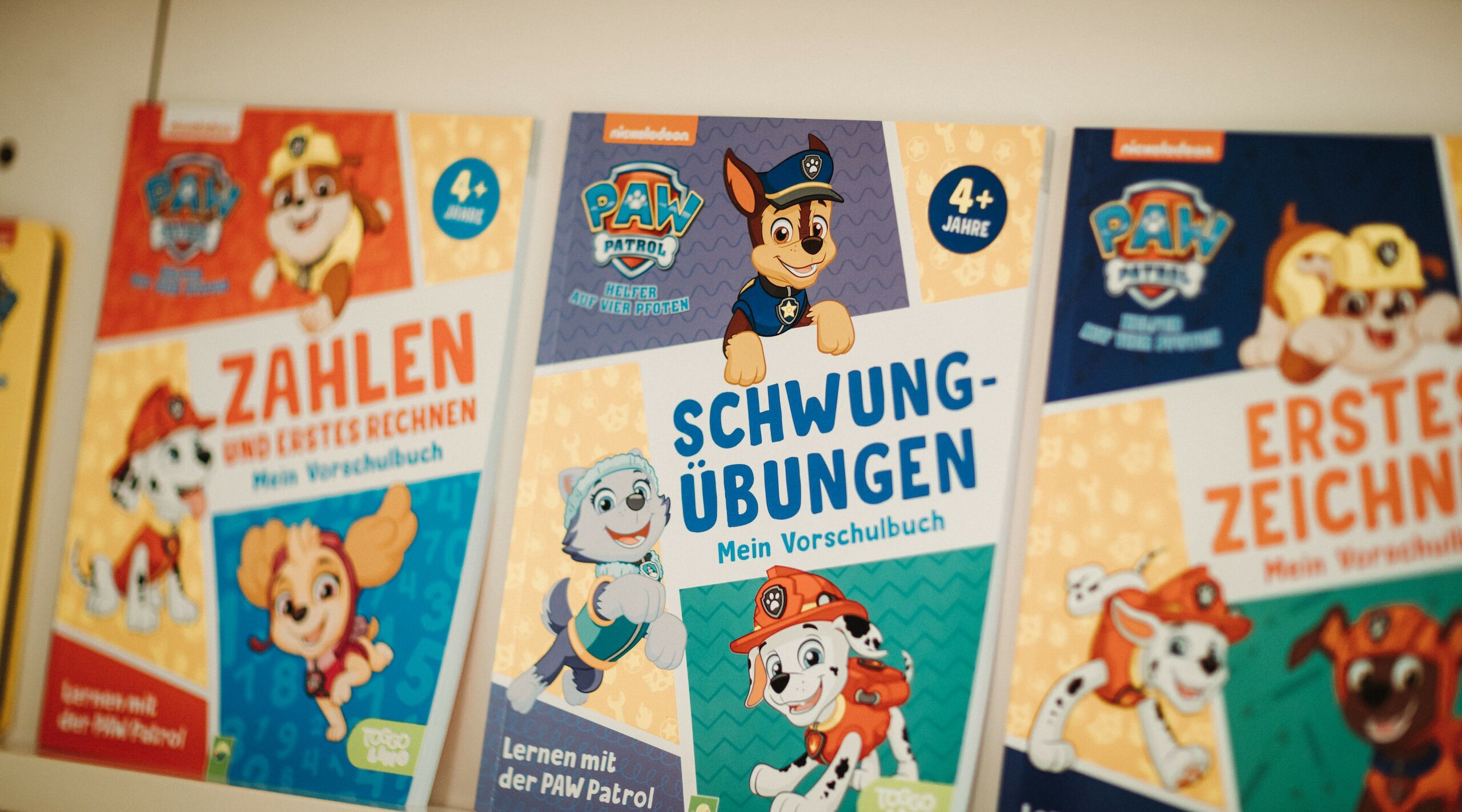 Paw Patrol Bücher in einem Regal