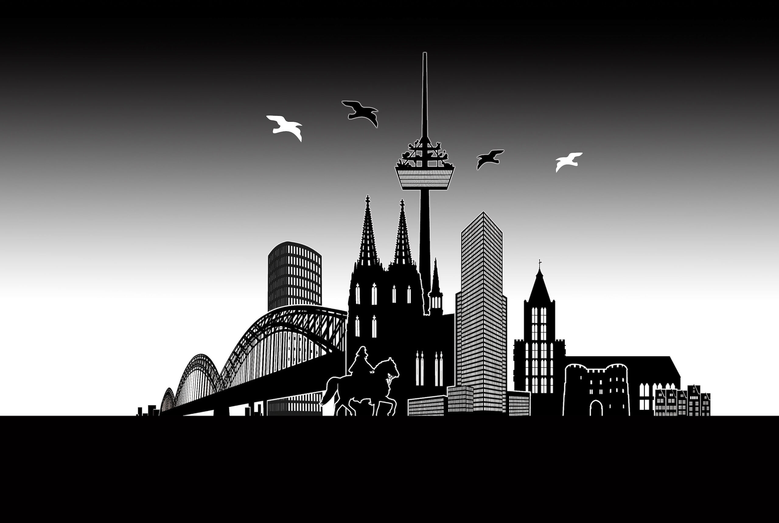 Stilisierte Symbole der Stadt Köln