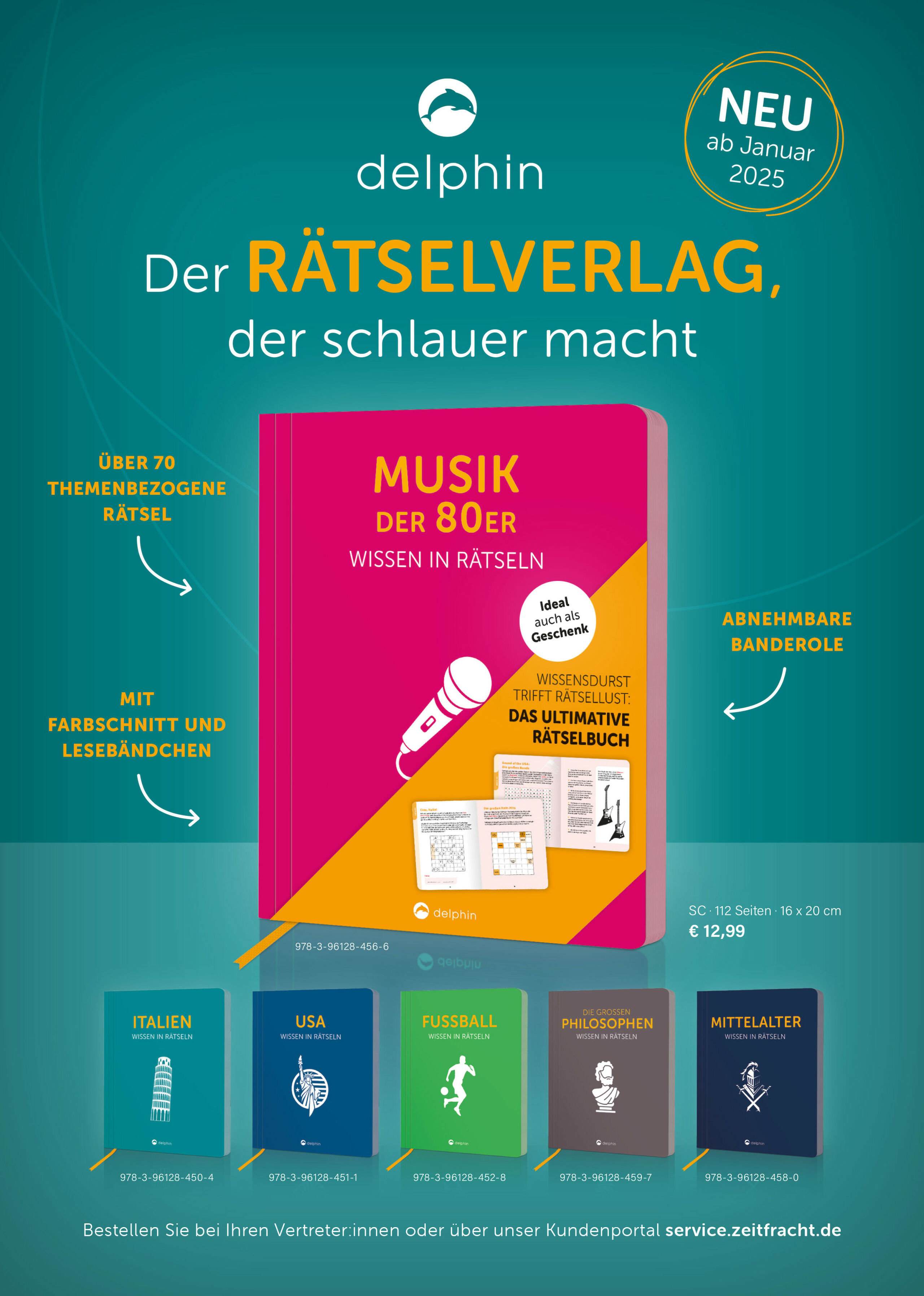 Advertisement for the books of delphin Verlag